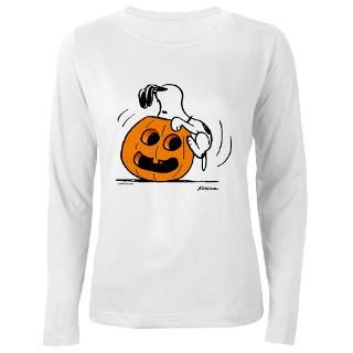 Snoopy Jack O Lantern Womens Long Sleeve T Shirt