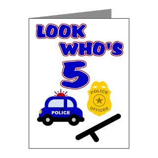 Badge Note Cards > Police Birthday Invitation 5 Note Cards (Pk of 10
