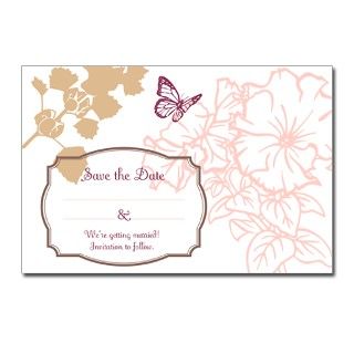 Save the Date (Floral Pink) Postcards (Package of by thepaperbasket