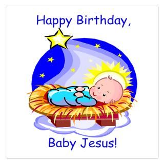 Baby Gifts  Baby Flat Cards  HAPPY BIRTHDAY, BABY JESUS 5.25 x 5.25
