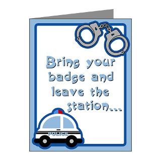  Badge Note Cards  Police Station Invitation Note Cards (Pk of 10