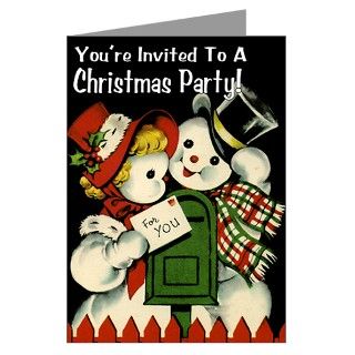 Greeting Cards  Vintage Christmas Party Invitations (Pkg of 10