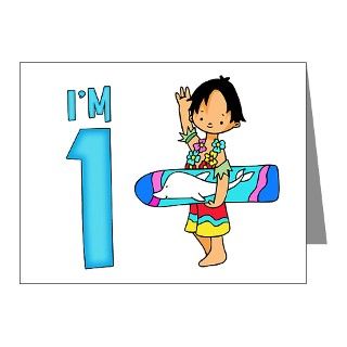 Note Cards  Surfer Boy First Birthday Invitations (Pk of 10