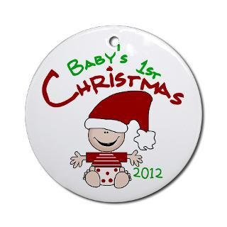 Stocking Cap 1st Christmas 2012 Ornament (Round)  Babys First