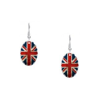 Gifts  Jewelry  UK British English Union Jack Earring Oval Charm