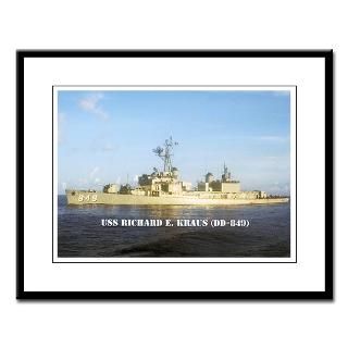KRAUS Large Framed Print  THE USS RICHARD E. KRAUS (DD 849) STORE