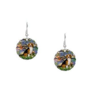 Gifts  Jewelry  Beagle in Monets Lilies Earring Circle Charm