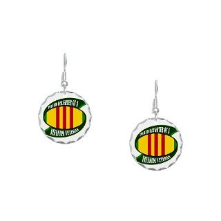 Army Gifts  Army Jewelry  Vietnam Vet Daughter Earring Circle Charm