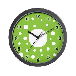 Green Polka Dot Clock  Stripes, Polka Dots, and Plaids (18)  Clock O