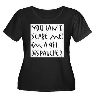 911 Scare Womens Plus Size Scoop Neck Dark T Shir for
