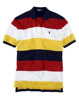 Polo Ralph Lauren Classic Fit Short Sleeved Stripe Cotton Mesh Polo