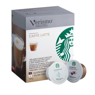 Starbucks Verismo Espresso Latte Whole Milk Pod, 16 Pack