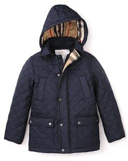 Burberry Boys Quilted Hooded Jacket   Sizes 7 14