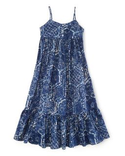 Ralph Lauren Childrenswear Girls Indigo Batik Maxi Dress   Sizes 7 16
