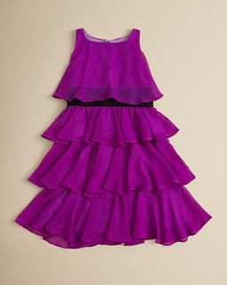 Trois Girls Chiffon Tiered Ruffle Dress   Sizes 7 16