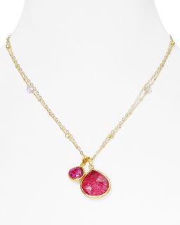 Coralia Leets 18 Double Chain Mother Daughter Necklace with Ruby