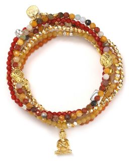 Good Charma 22 Karat Gold Vermeil Praying Buddha Charm Bracelet