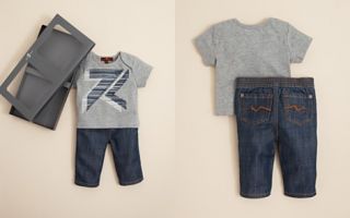 For All Mankind Infant Boys Logo Tee & Solid Jean Set   Sizes 0 9