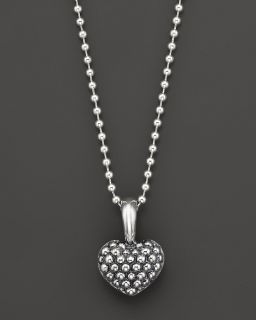 Lagos Sterling Silver Beaded Heart Pendant Necklace