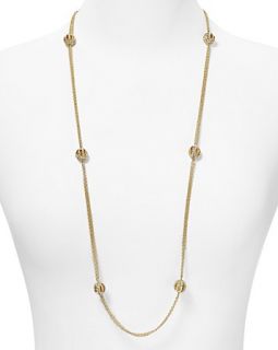 Lauren Two Row Chain Link and Crystal Necklace, 36