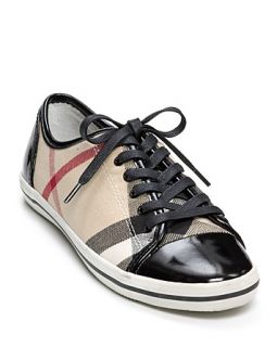 Burberry Womens Check Lace Up Sneakers