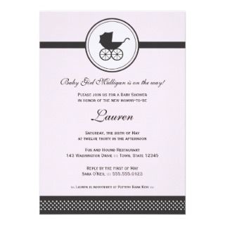 Baby Carriage Baby Shower Personalized Invitations
