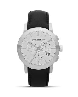 Burberry Black Leather Strap Watch, 42mm