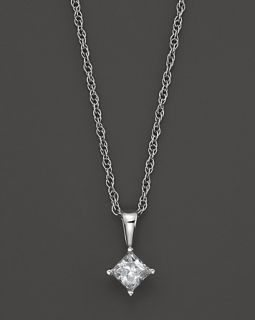 Pendant Necklace in 14K White Gold, .50 ct.tw.