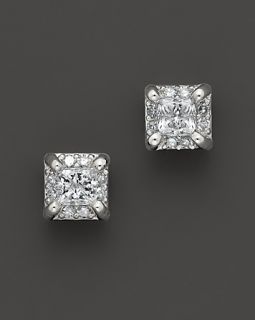 Cut Diamond Earrings In 14K White Gold, 0.50 ct. t.w.