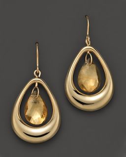 Citrine Drop Earrings in 14K Yellow Gold