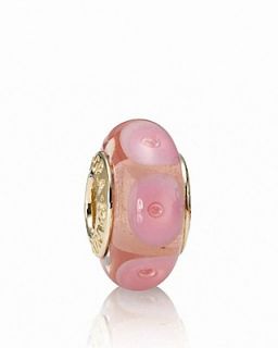 PANDORA Charm   Murano Glass & 14K Gold Pink Mystic