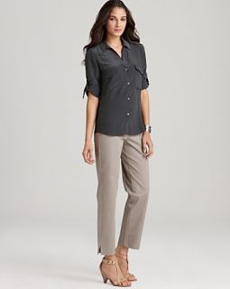 front tunic and organic stretch cotton twill slim ankle pants $ 148 00