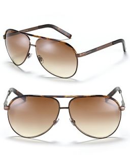 Gucci Chocolate Aviator Sunglasses with Top Bar