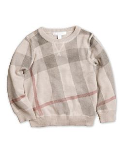 Burberry Boys Mini Check Crewneck Sweater   Sizes 2 6