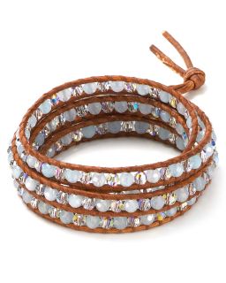 quartz leather bracelet price $ 195 00 color periwinkle natural brown