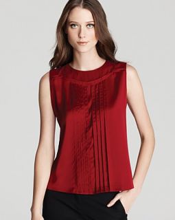 raoul tuck pleat sleeveless blouse price $ 190 00 color cranberry size