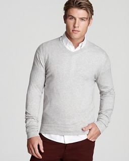 theory leiman v neck sweater price $ 195 00 color ghost melange size