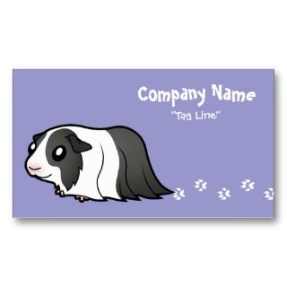 Cartoon Guinea Pig (black dutch) business cards by SugarVsSpice