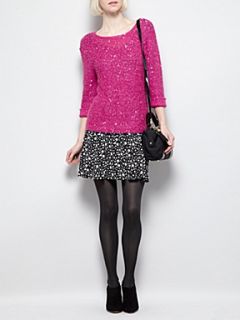 Therapy Sparkle sequin fine knit jumper Pink   