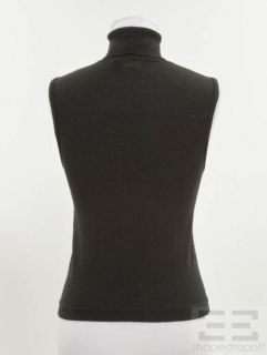 Karl Lagerfeld Black Wool Sleeveless Turtleneck Top Size 42