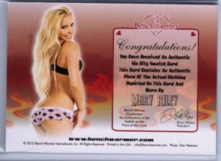 MARY RILEY 2012 BENCHWARMER VEGAS BABY #d 08/15 PINK SIN CITY SWATCH