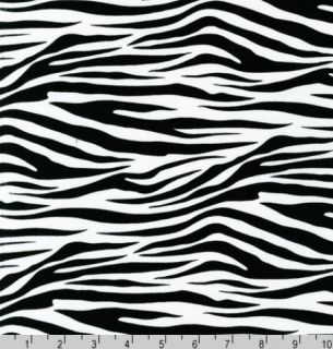 Living Zebra Animal Skin Robert Kaufman Fabric 11175 2 Black