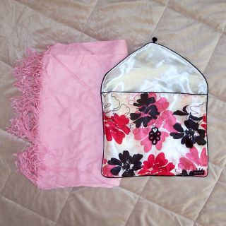 Mary Kay Pink Pashmina Shawl Wrap Satin Bag New
