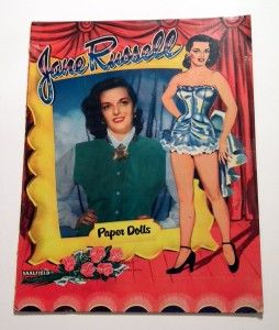 Jane Russell Uncut Paperdolls in Packet 1955 Paper Dolls