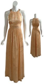 Kay Unger Silk Chiffon Halter Gown Dress 8 New