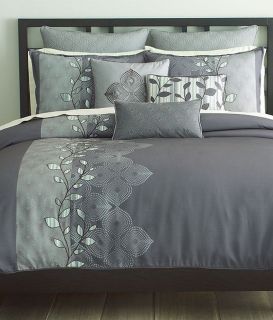 Bryan Keith Oxford King 8 Piece Comforter Bed in A Bag Set Aubergine