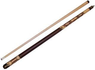 Players D21TR Brown Tribal Flames Pool Cue Free Case