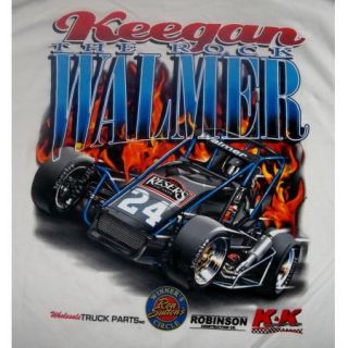 KEEGAN WALMER The Rock #24 Sprint Car Racing T Shirt Mens Large