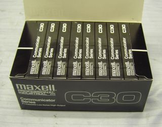 Case of Maxell C30 Cassette Tapes Ten 10 Packs 100 Tapes Professional
