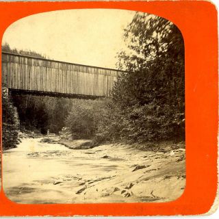 RAILROAD BRIDGE NORTH OF BARTON VERMONT STEREOVIEW by J. N. WEBSTER